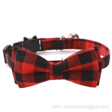 Multicolor Plaid Printing Removable Bow Tie Cat Collar